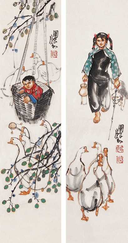 史国良 人物双挖 镜心